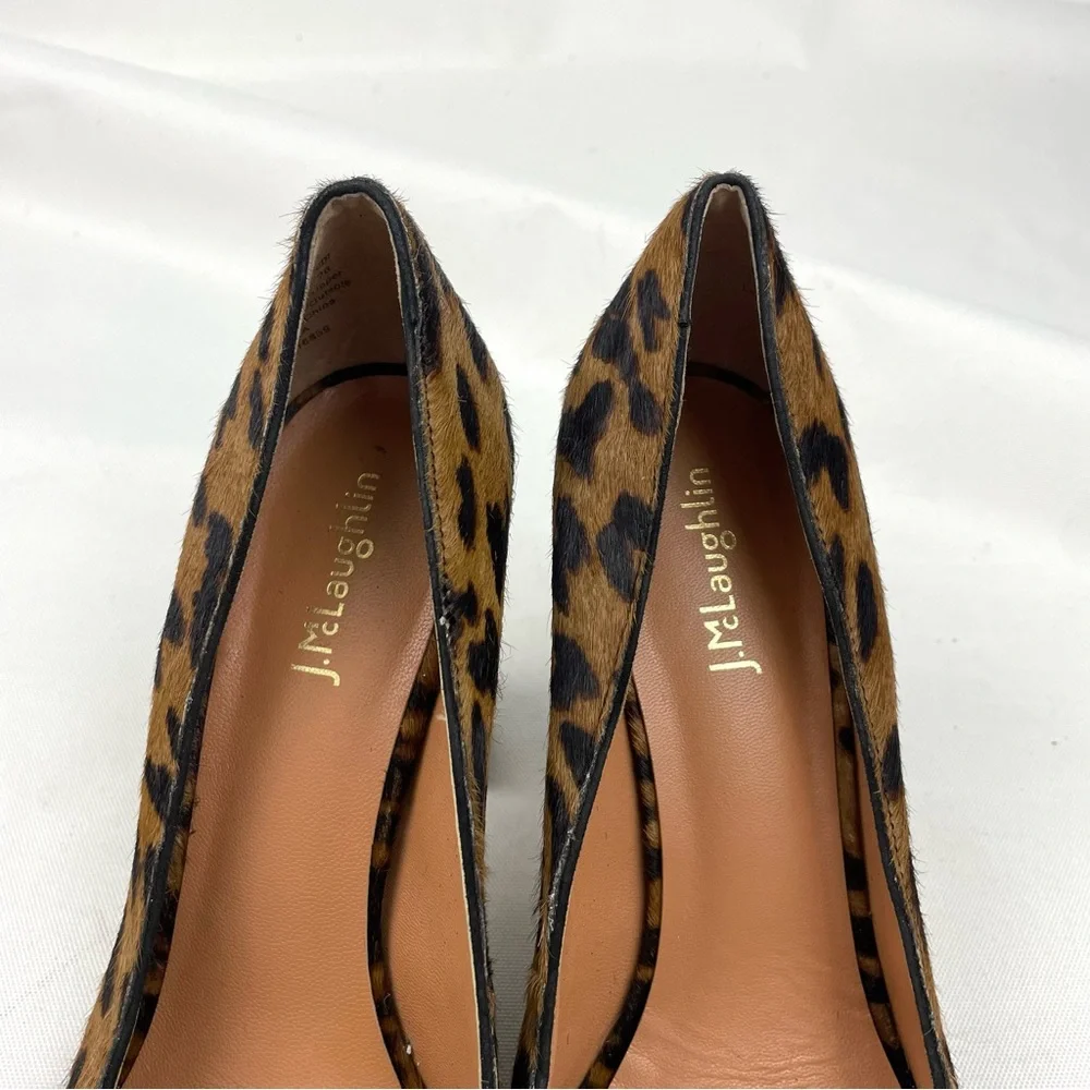 J.McLaughlin Mila Block Heel Leopard Print Calf Hair Heels – Size 9